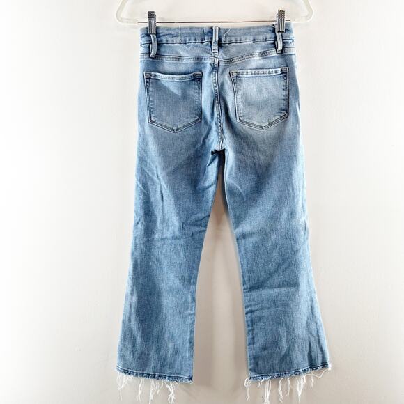 Frame High Waisted Denim Le Cropped Mini Boot Jeans Jadite Blue 26 / 2 - Picture 7 of 8